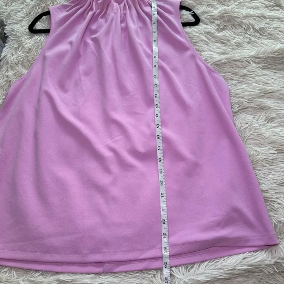 Ann Taylor Preppy Modest Sleeveless Blouse Ruffle Gathered Neckline Size XL - Picture 5 of 8